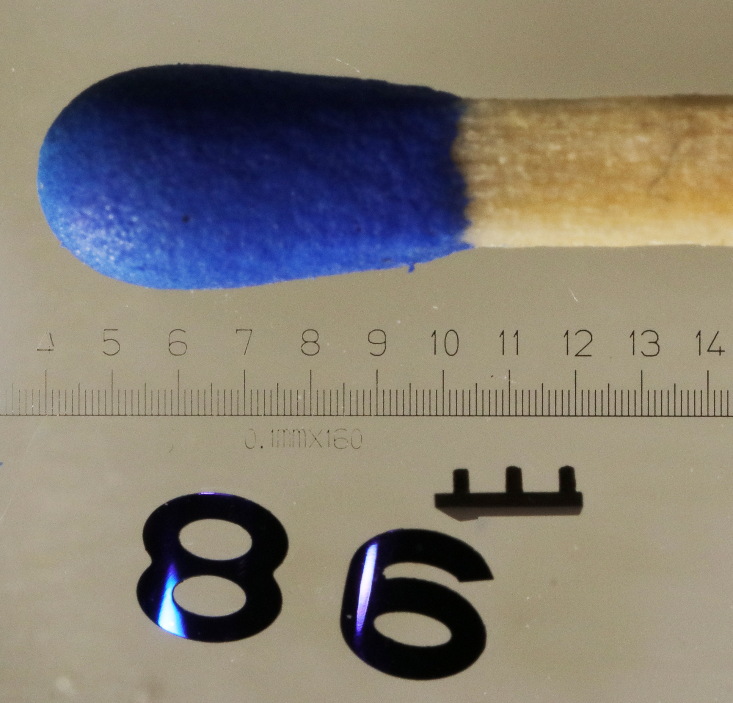 Hand-blued steel numerals, with a match head for scale ((C) Charles Frodsham & Co 2018)